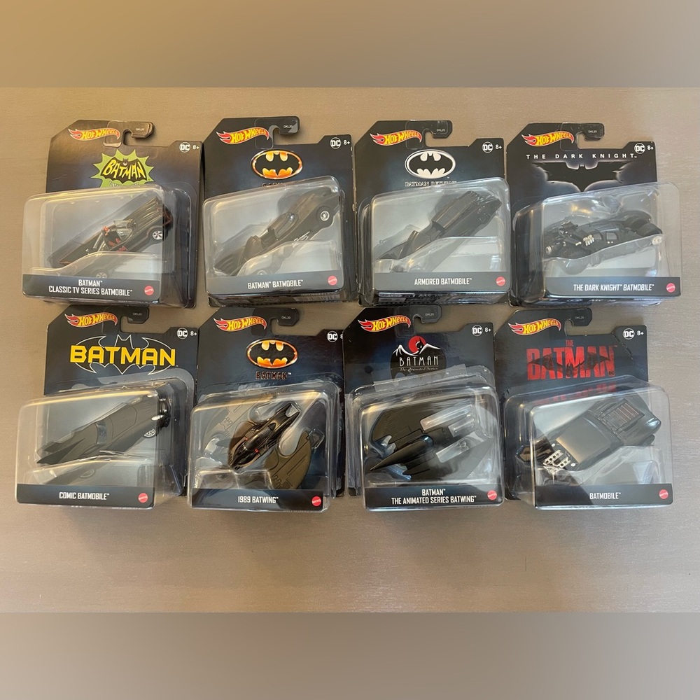 Batmobile Batwing based of the movies, animated series, comic book. 8 cars.